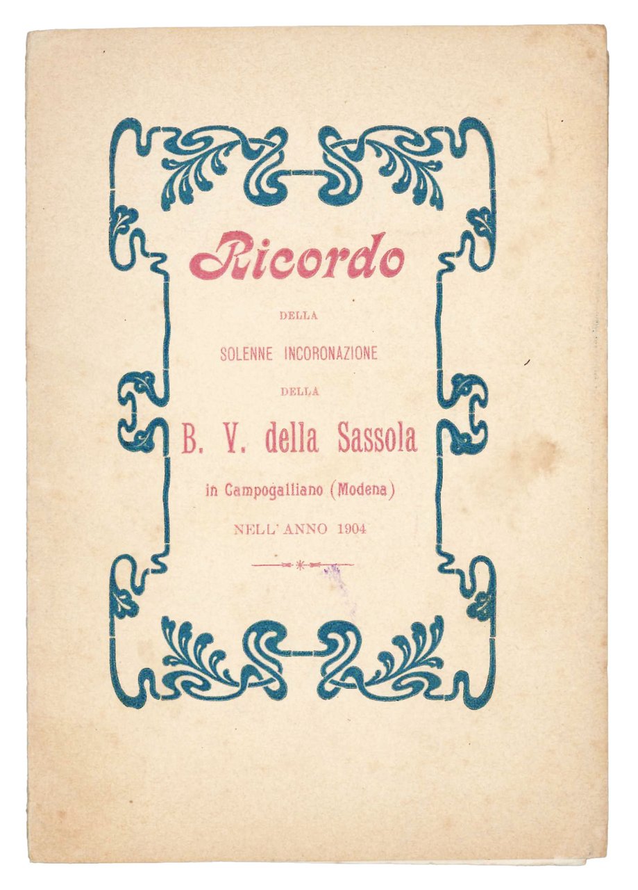 Ricordo della solenne incoronazione della B. V. della Sassola in … | Immagine principale