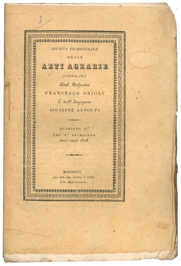 Rivista trimestrale delle arti agrarie. Quaderno II e III pel …
