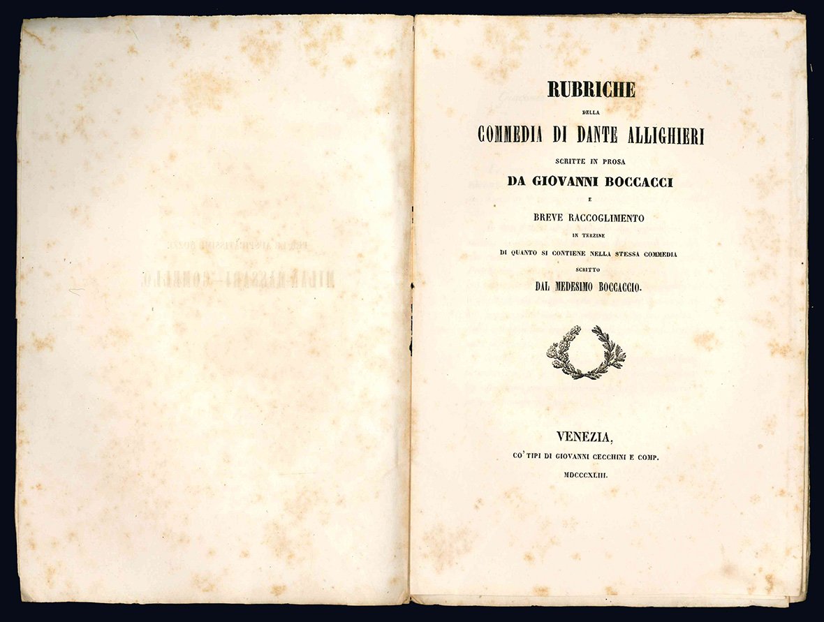 Rubriche della Commedia di Dante Alighieri scritte in prosa da …