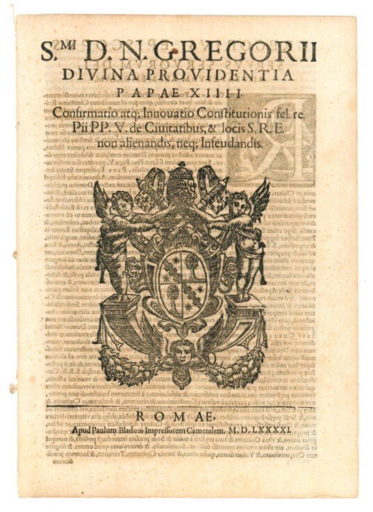 S.mi d.n. Gregorii divina providentia papae XIIII Confirmatio atque innovatio …
