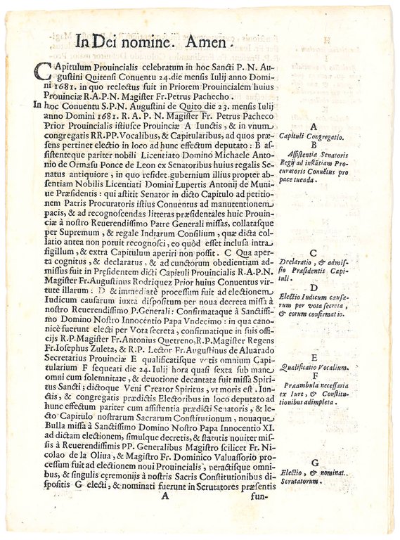 Sacr[a]e Congreg. Episcoporum, &amp; Regularium. Eminentissimo, &amp; Reverendissimo D. Card. …