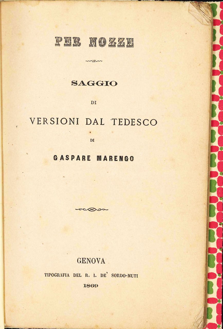 Saggio di versioni dal tedesco. | Immagine principale