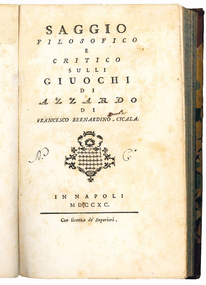 Saggio filosofico e critico sulli giuochi di azzardo