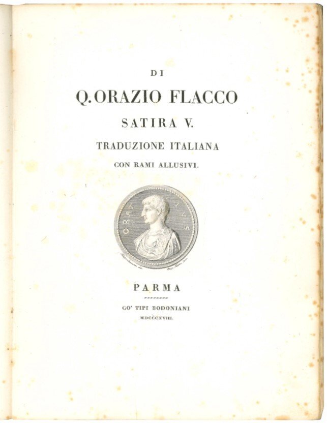 Satira V. Trad. italiana con rami allusivi.
