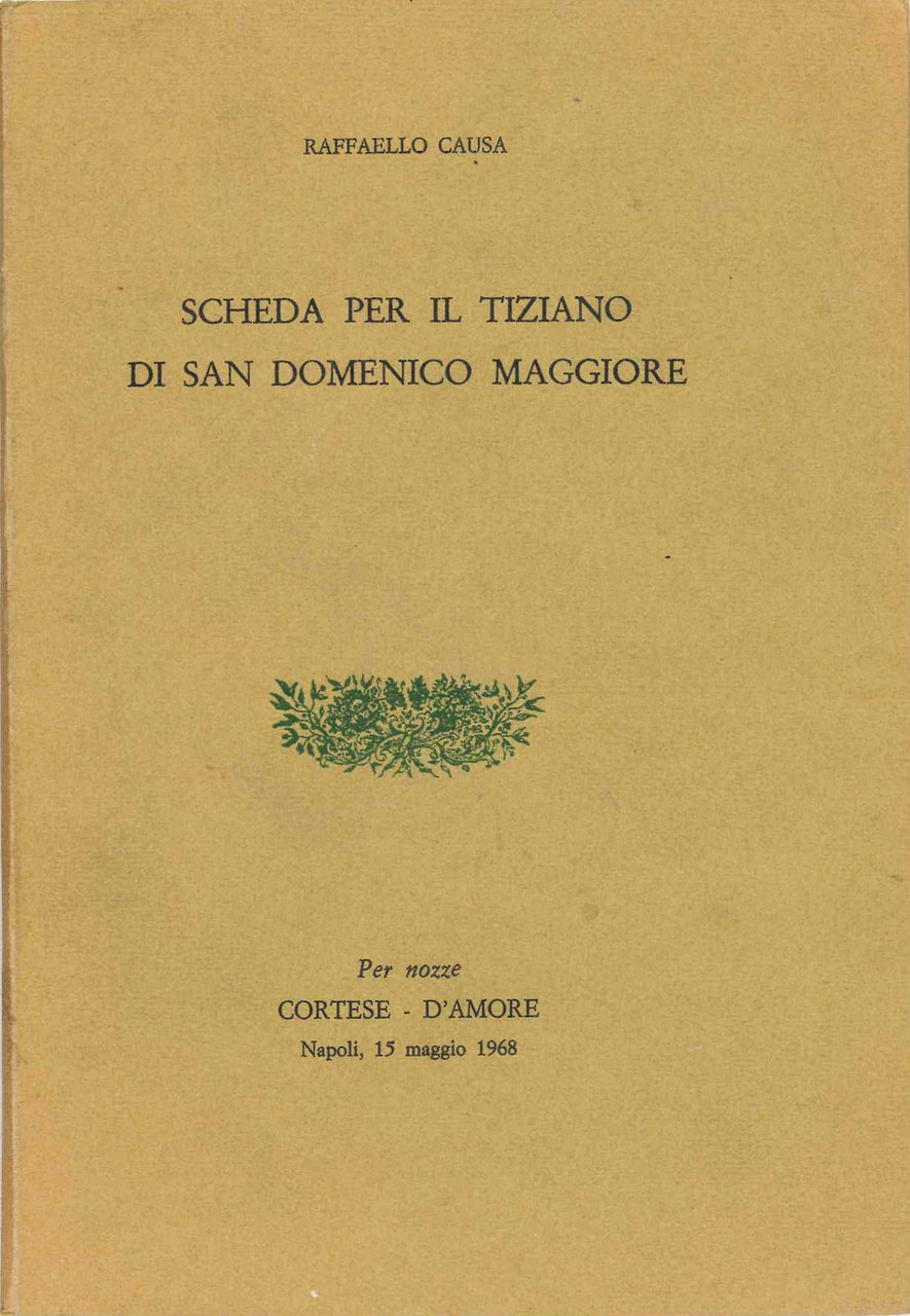 Scheda per il Tiziano di San Domenico Maggiore. Per nozze … | Immagine principale