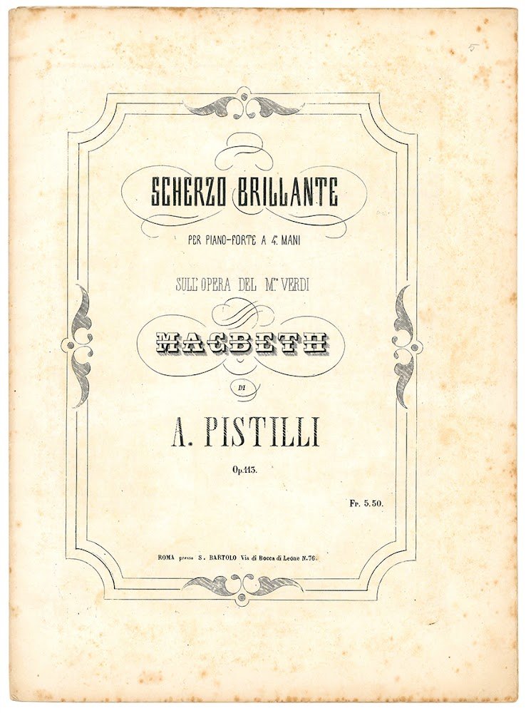 Scherzo brillante per piano-forte a 4 mani sull'opera del M.ro …
