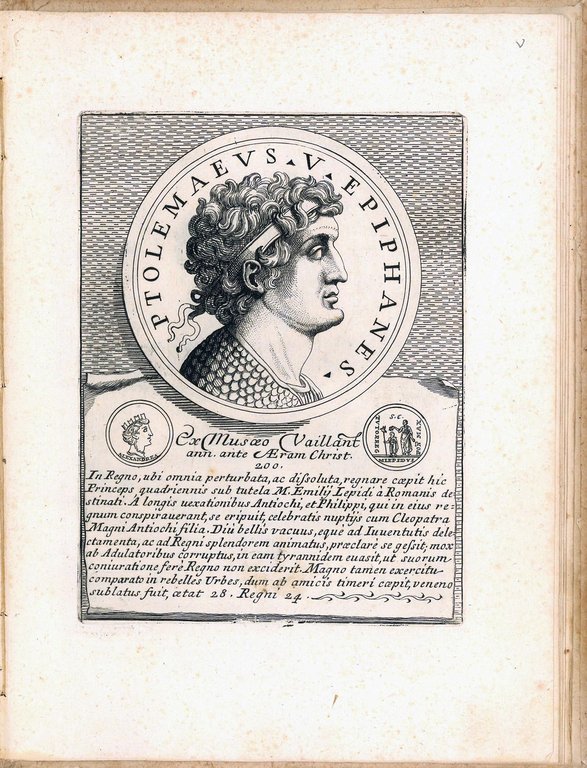 Series Ptolemaeorum regum Aegypti incisoribus iconum Caietano Piccinni characterum Ioanne …
