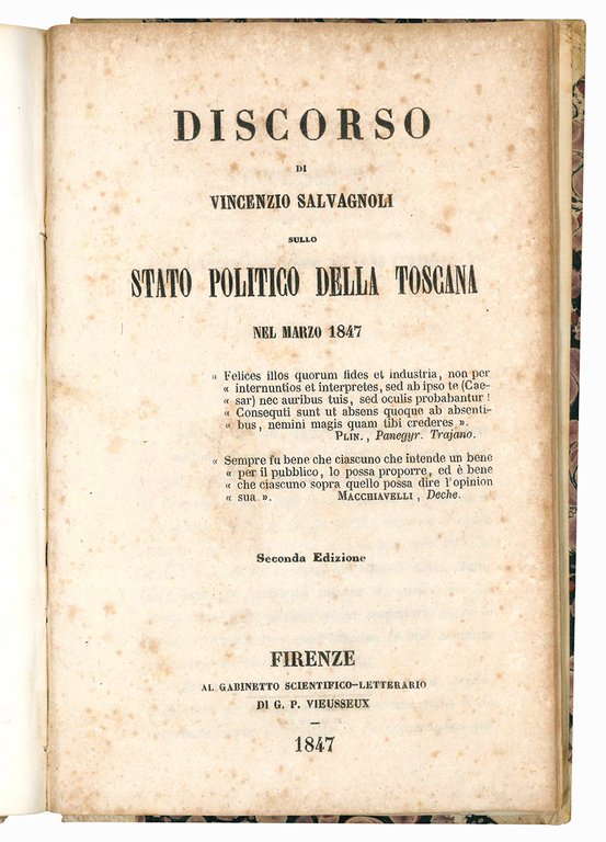 Sette libere parole di un italiano sulla Italia (Marzo 1849).