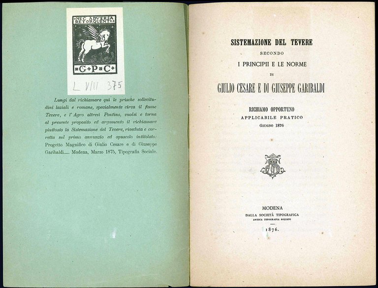 Sistemazione del Tevere secondo i principii e le norme di …