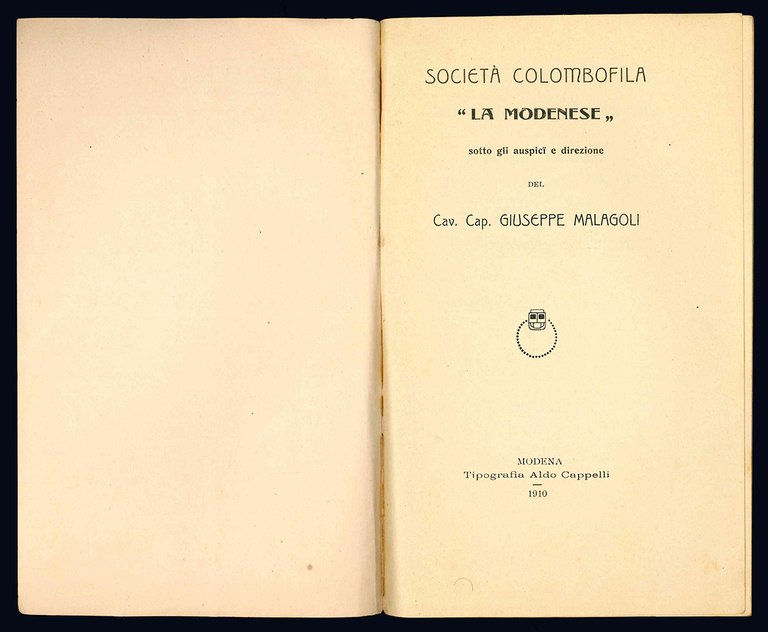 Società colombofila "La Modenese" sotto gli auspici e direzione del …