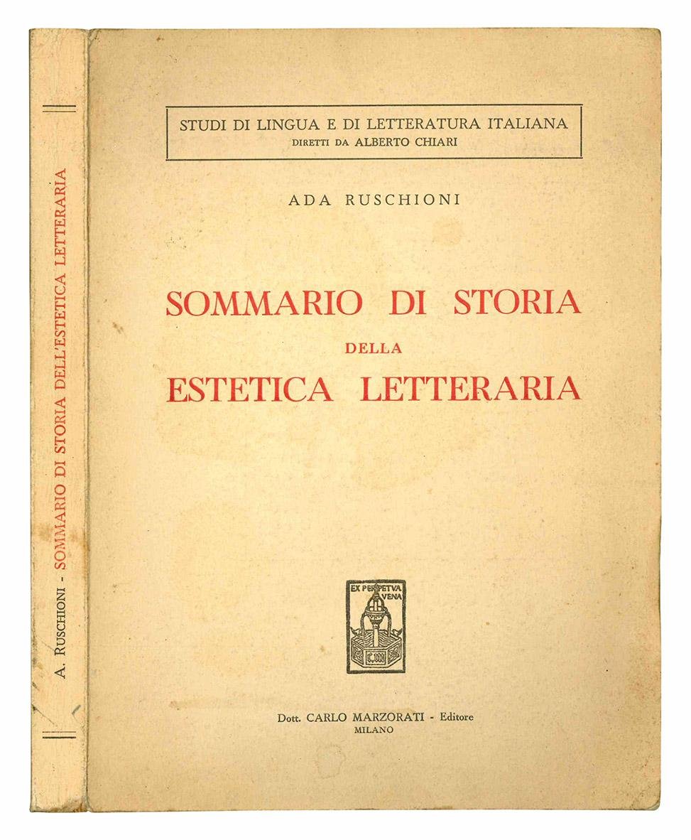 Sommario di storia della estetica letteraria.