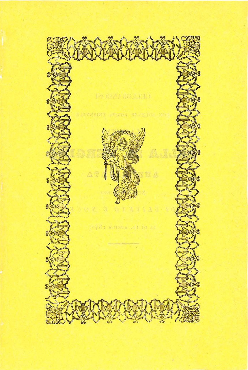 Sonetto dedicato dai festajuoli al merito impareggiabile dei signori Temistocle … | Immagine principale