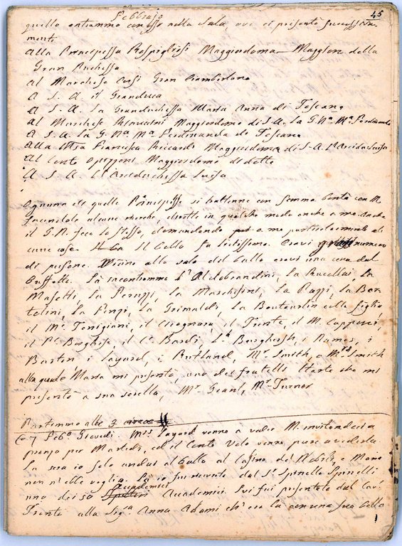 Spese occorse nel viaggio fatto da Padova nella Svizzera con …