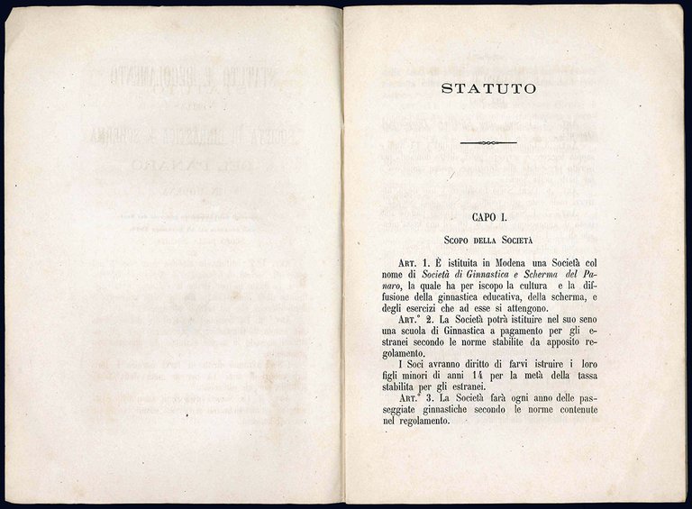 Statuto e Regolamento della Società di Ginnastica e Scherma del …