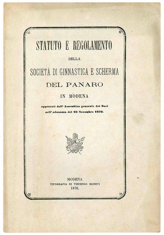 Statuto e Regolamento della Società di Ginnastica e Scherma del …