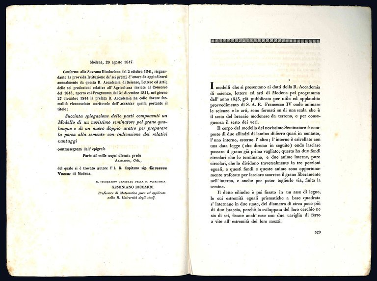 Succinta spiegazione delle parti componenti un modello di un novissimo …