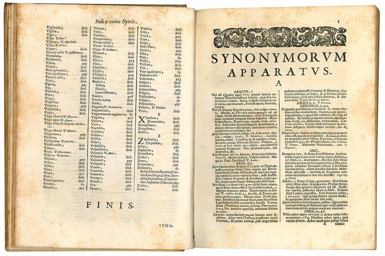 Synonymorum apparatus authore Francisco Serra. Opus ab auctore, dum viveret, …