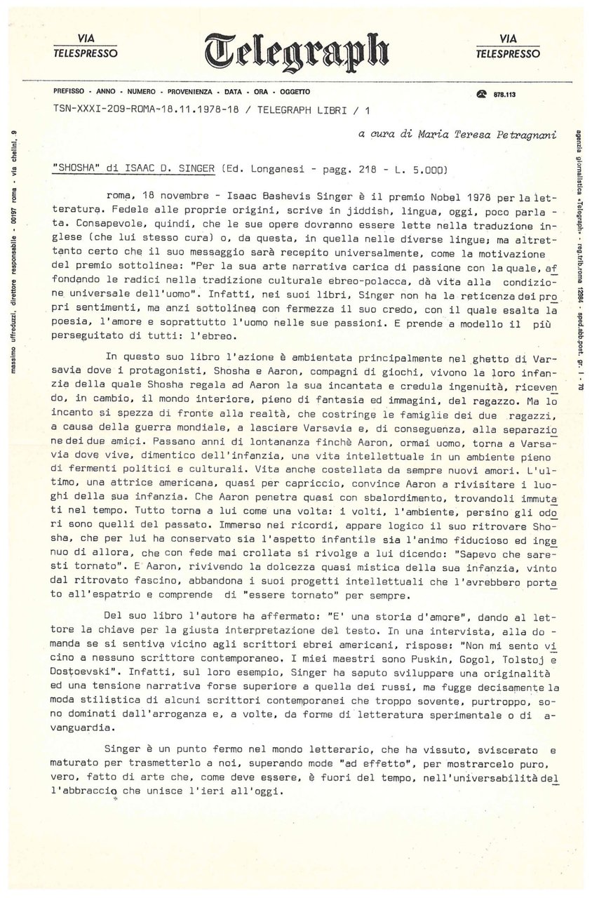 Telegraph Libri. | Immagine principale