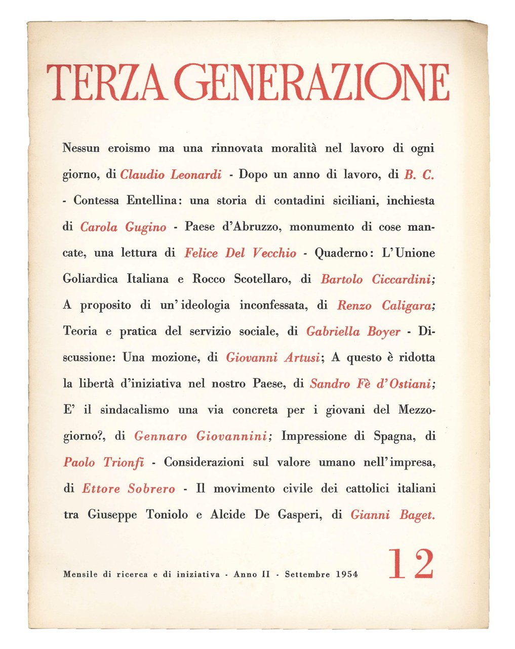 Terza generazione. Mensile di ricerca e d'iniziativa. Lotto di 8 … | Immagine principale