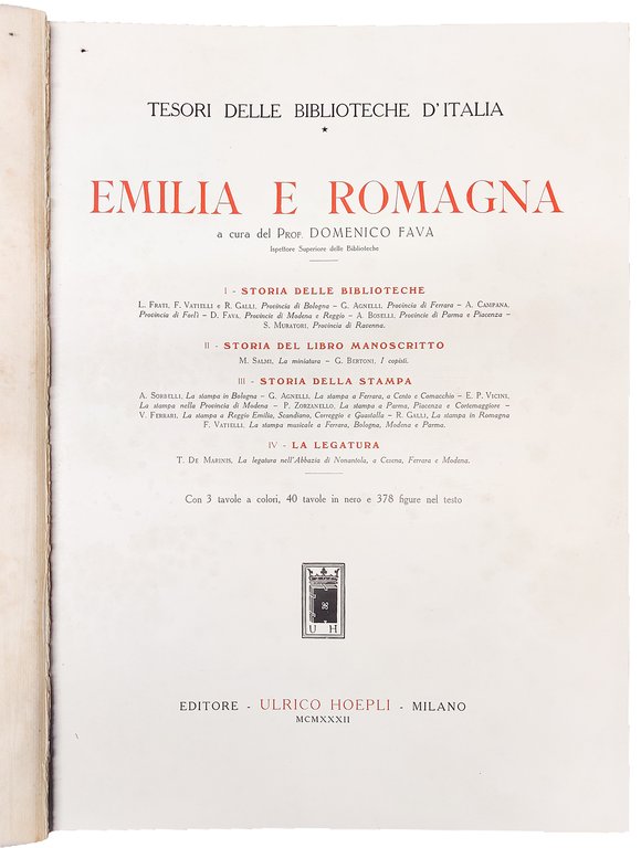 Tesori delle biblioteche d'Italia. Emilia e Romagna. I - Storia …