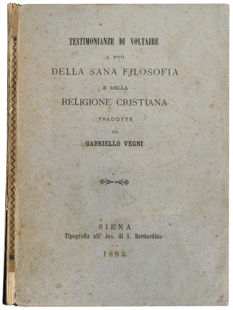 Testimonianze di Voltaire a pro della sana filosofia e della …