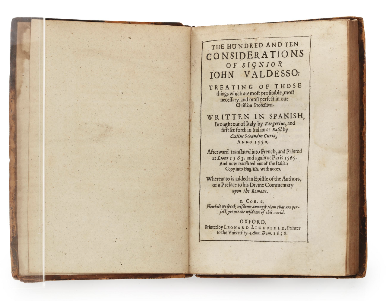 The hundred and ten considerations of Signior John Valdesso: treating …