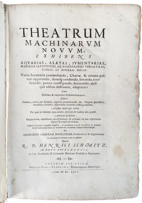 Theatrum machinarum novum, exhibens aquarias, alatas, iumentarias, manuarias; pedibus, ac …