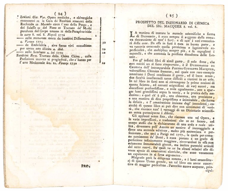 Three apparently unrecorded sales catalogues and prospectuses of Giuseppe Maria …