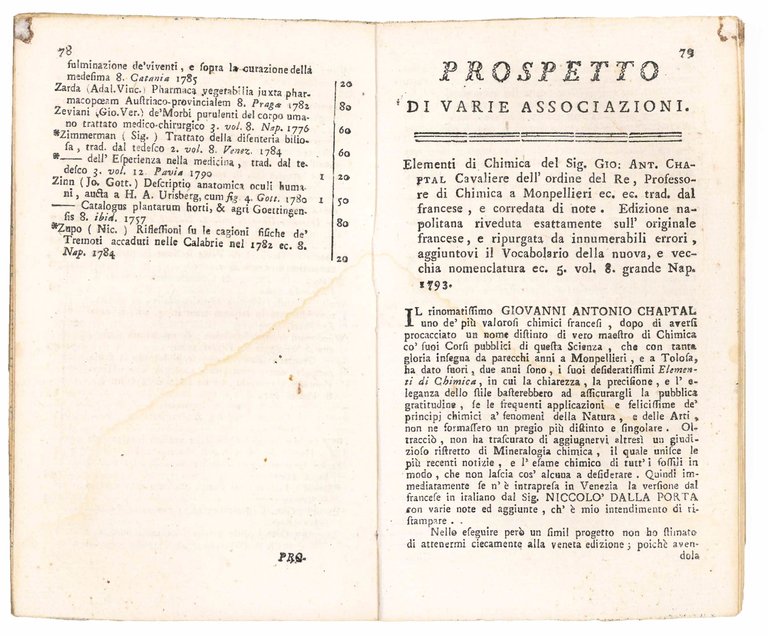 Three apparently unrecorded sales catalogues and prospectuses of Giuseppe Maria …