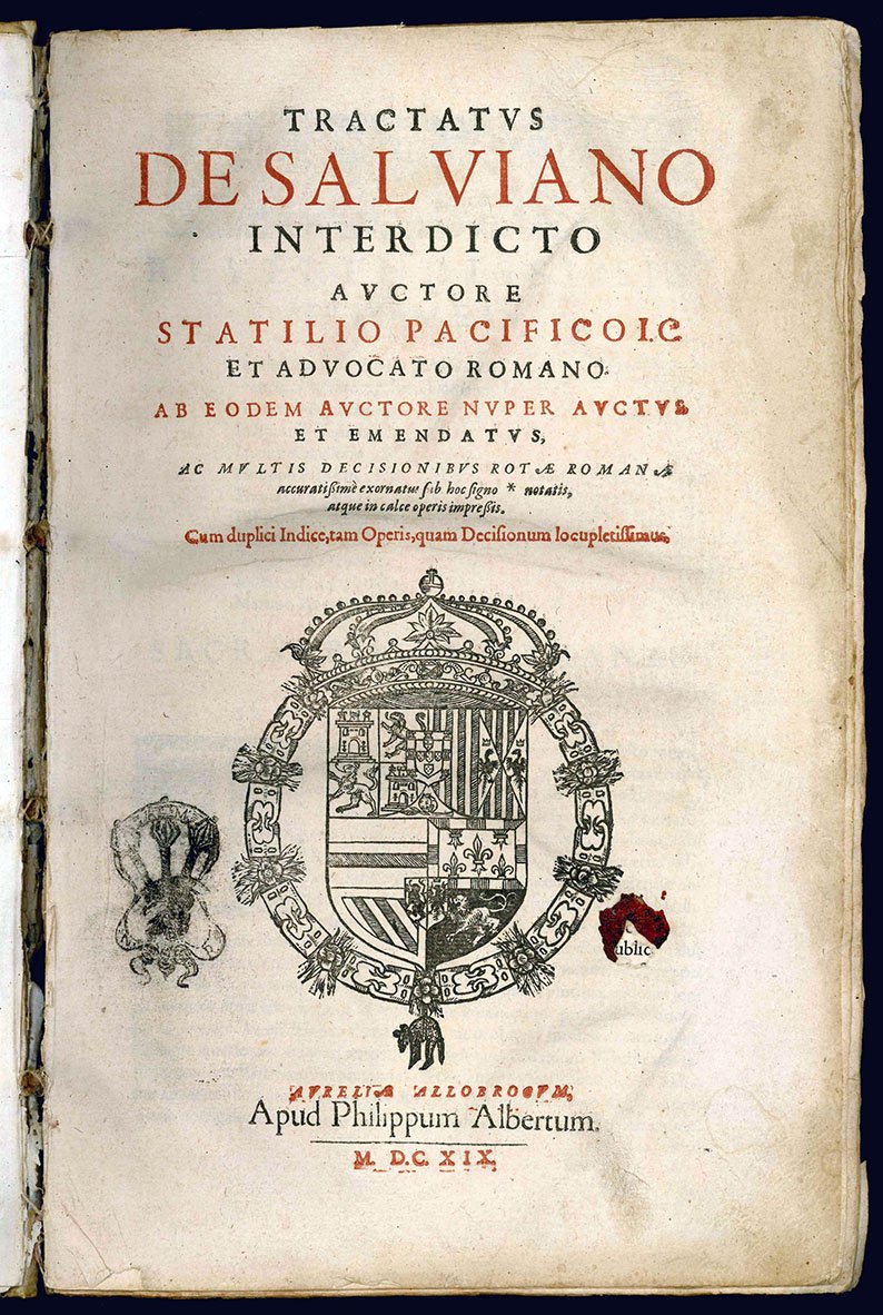 Tractatus de Salviano interdicto auctore Statilio Pacifico i.c. et advocato …