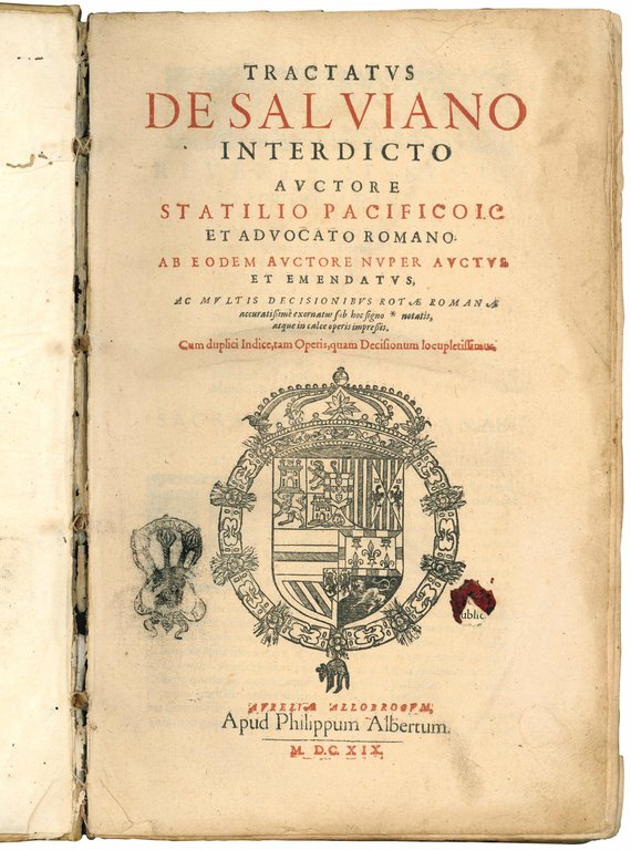 Tractatus de Salviano interdicto auctore Statilio Pacifico i.c. et advocato …