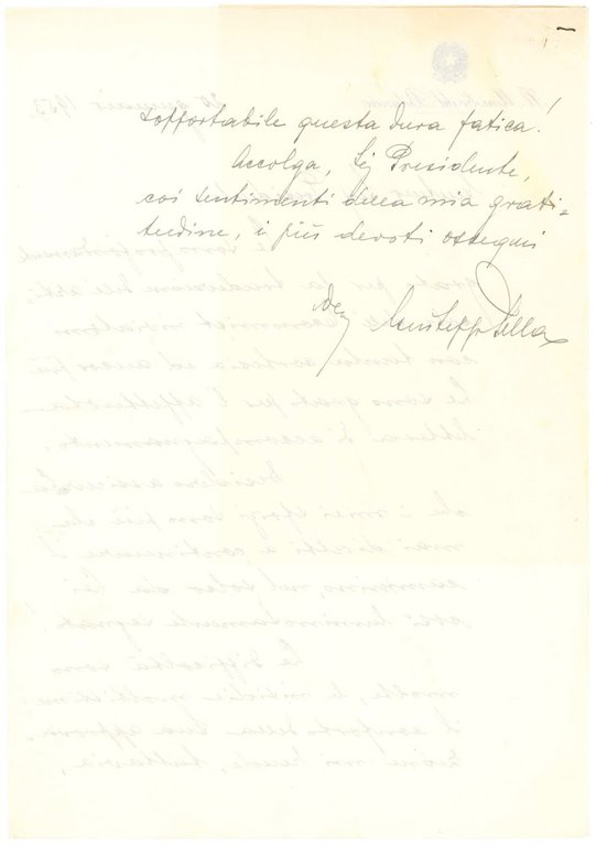 Typed letter signed and addressed to the Treasure Minister Giuseppe … | Immagine Gallery 9