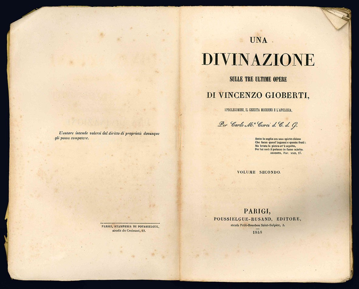 Una divinazione sulle tre ultime opere di Vincenzo Gioberti, I …