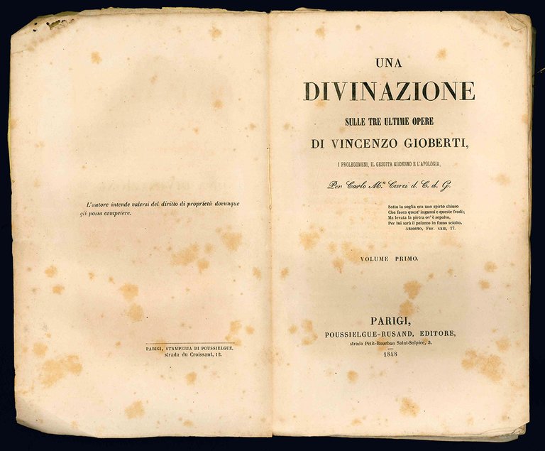 Una divinazione sulle tre ultime opere di Vincenzo Gioberti, I …