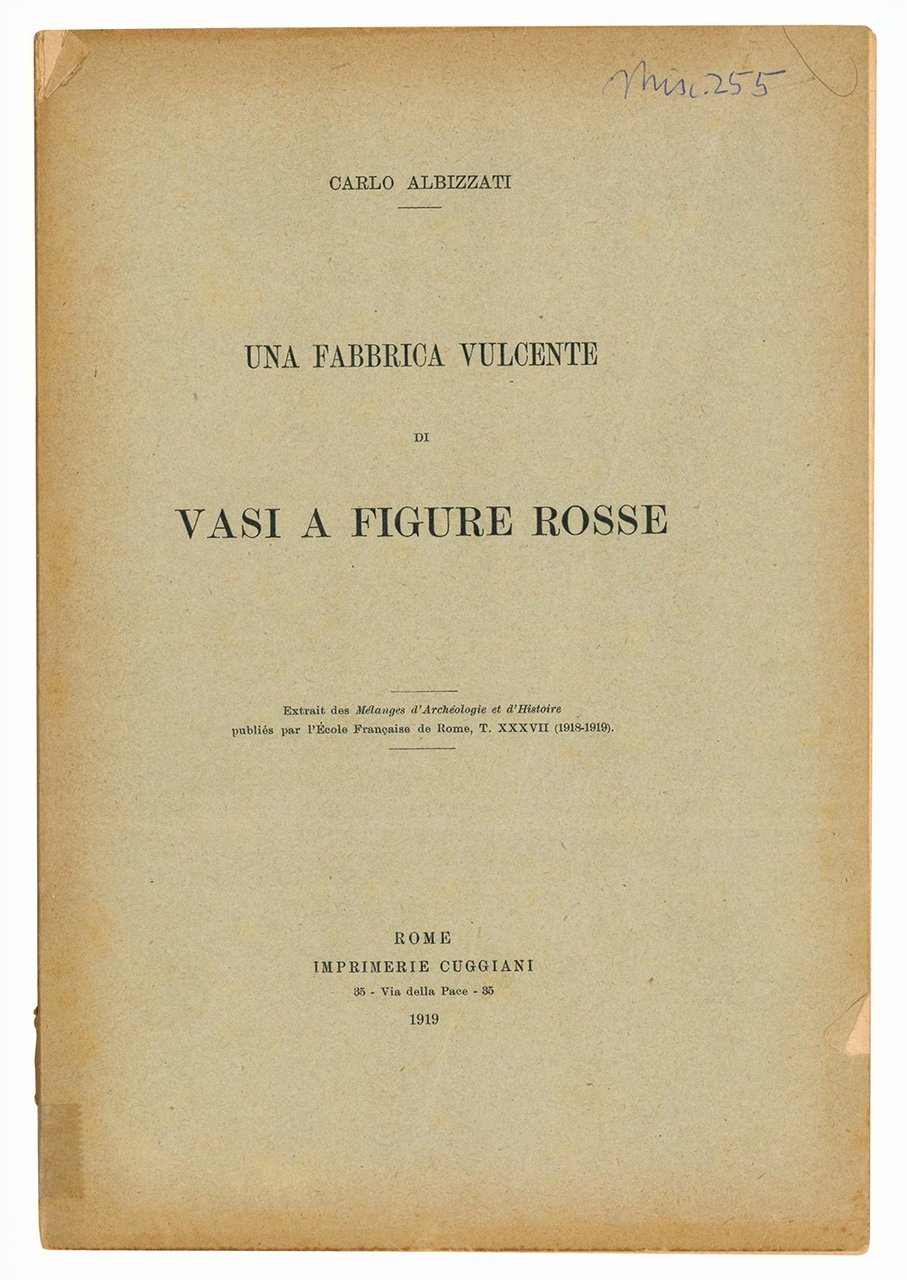 Una fabbrica vulcente di vasi a figure rosse.