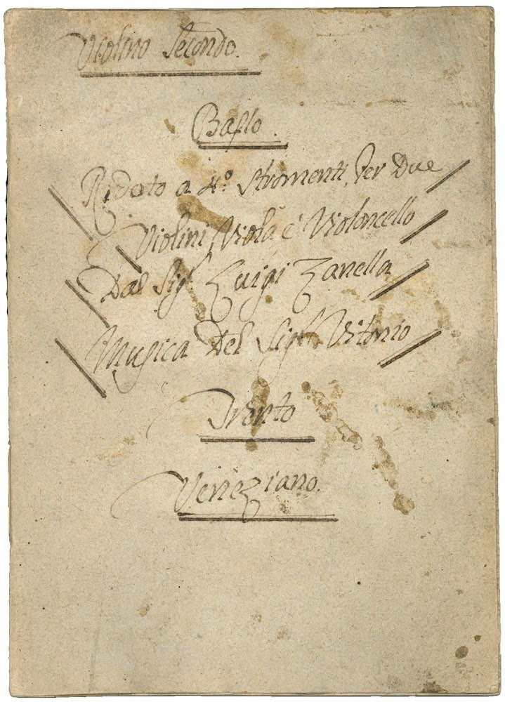 Violino secondo. Ballo. Ridoto [sic] a 4^ stromenti, per due …