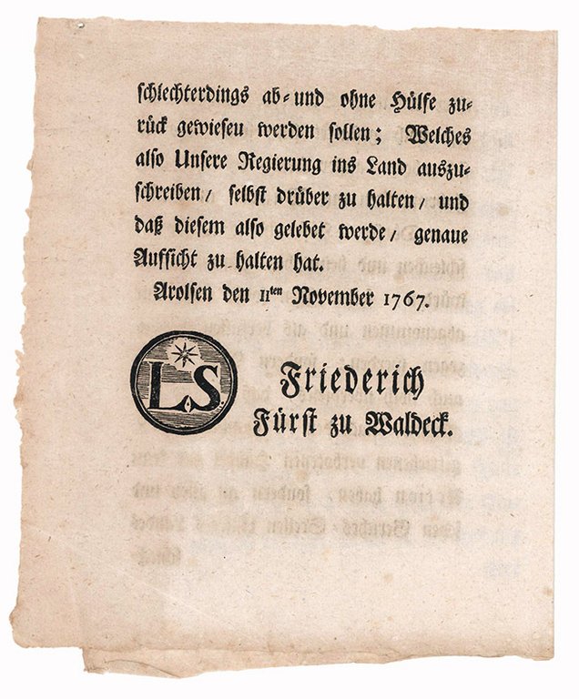 Von Gottes Gnaden Friederich Fürst zu Waldeck, Graf zu Pyrmont … | Immagine Gallery 2