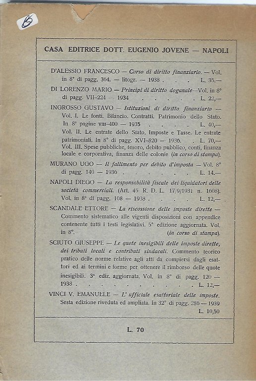 "Corso di scienza delle finanze e diritto finanziario"