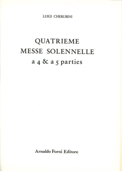 QuatriÃ¨me Messe Solennelle, Sala Bolognese, Arnaldo Forni Editore, 1979