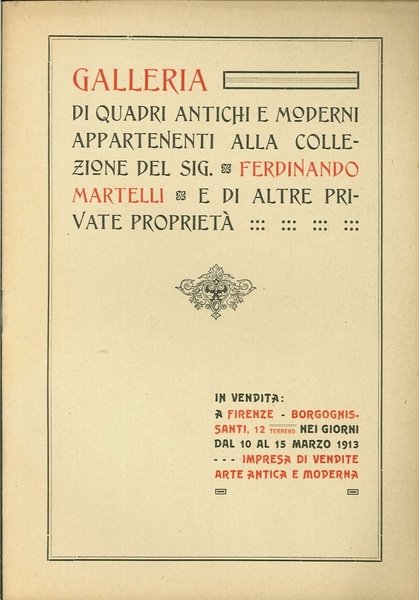 Galleria di Quadri Antichi e Moderni Appartenenti alla Collezione del …