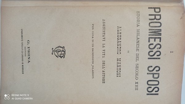 I Promessi Sposi. Storia Milanese del Secolo XVII. Aggiuntavi la …