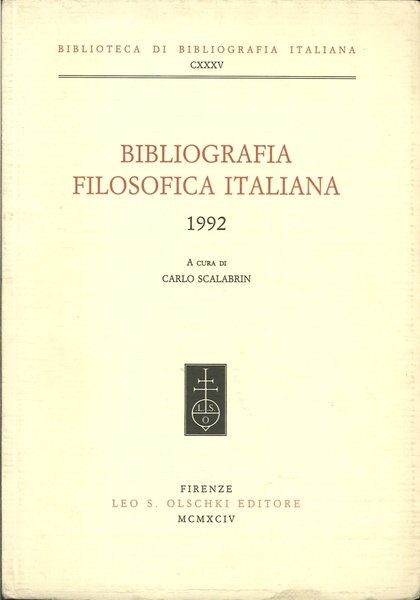 Bibliografia Filosofica Italiana (1992) | Immagine principale