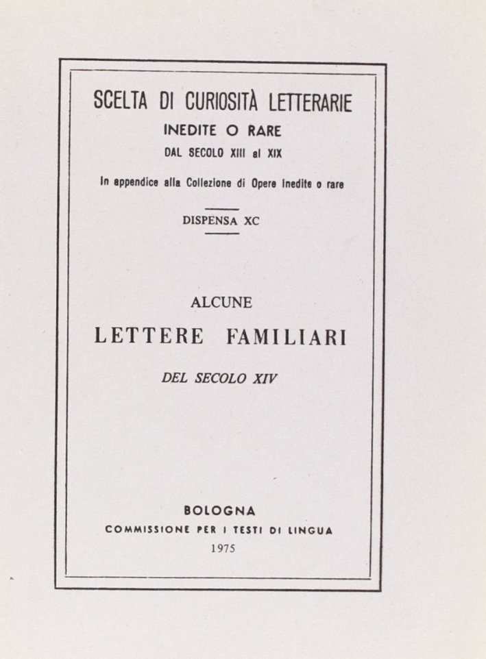 Alcune lettere familiari del secolo XIV (rist. anast.) | Immagine principale
