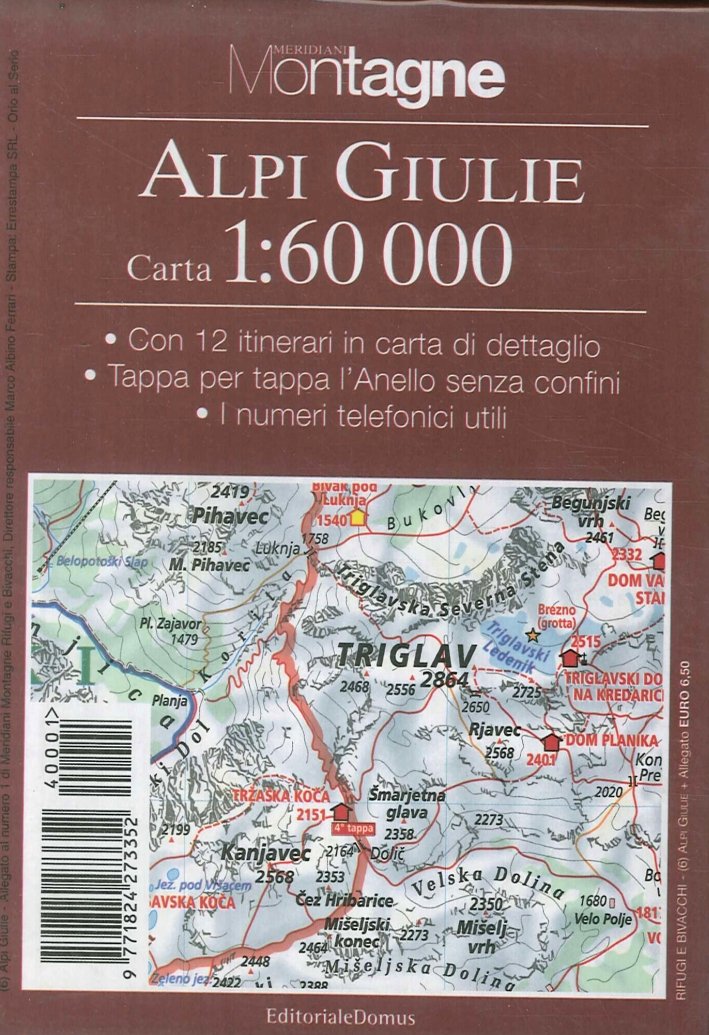 Alpi Giulie Carta 1:60 000. Con Carta Dettaglio. Itinerari a … | Immagine principale