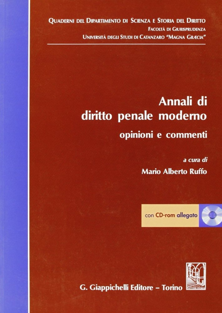 Annali di diritto penale moderno. Opinioni e commenti. Con CD-ROM | Immagine principale