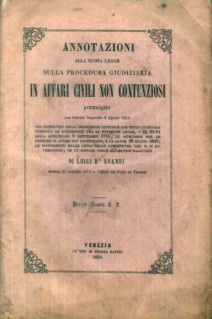 Annotazioni alla nuova legge sulla procedura giudiziaria in affari civili … | Immagine principale