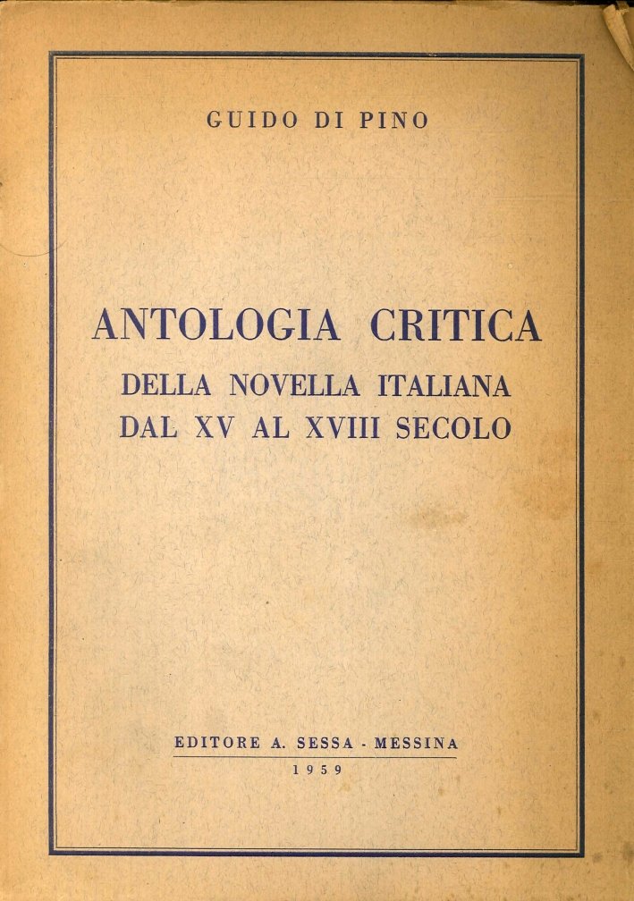 Antologia critica della novella italiana dal XV al XVIII secolo | Immagine principale