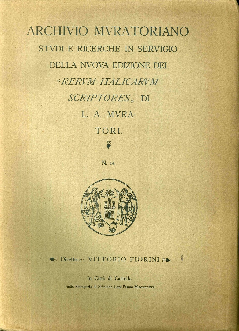Archivio Muratoriano. Studi e ricerche in servigio della nuova edizione … | Immagine principale