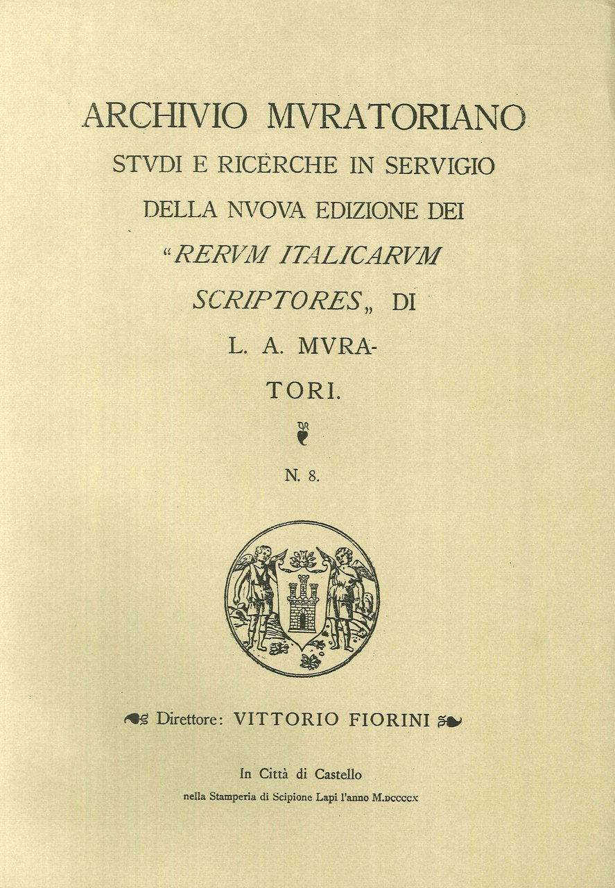 Archivio Muratoriano. Studi e ricerche in servigio della nuova edizione … | Immagine principale