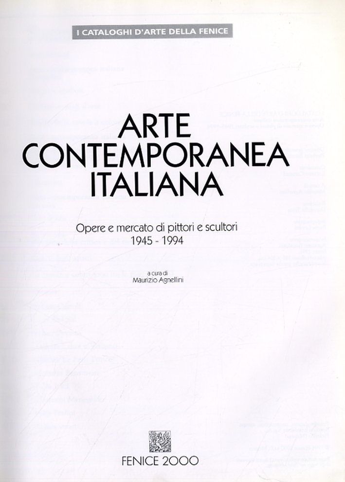 Arte Contemporanea Italiana. Opere e mercato di pittori e scultori …